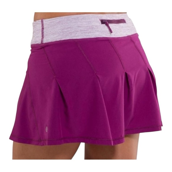 Set of 2 Lululemon Athletica Teal and Burgundy Striped Shorts - Picture 6 of 7